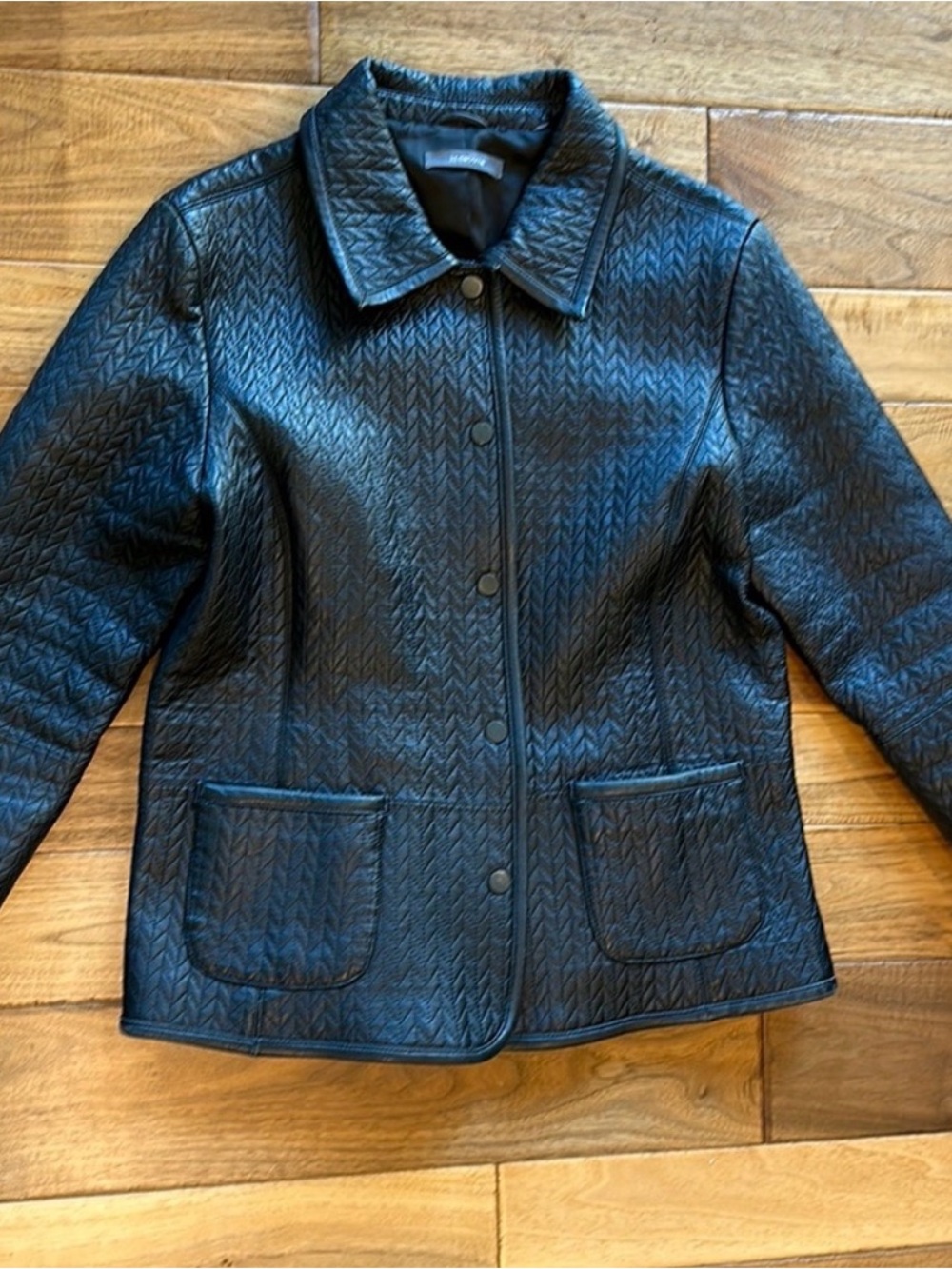 Vintage Liz Claiborne Black Quilted Barn Leather Jacket